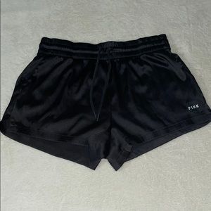 PINK black satin shorts